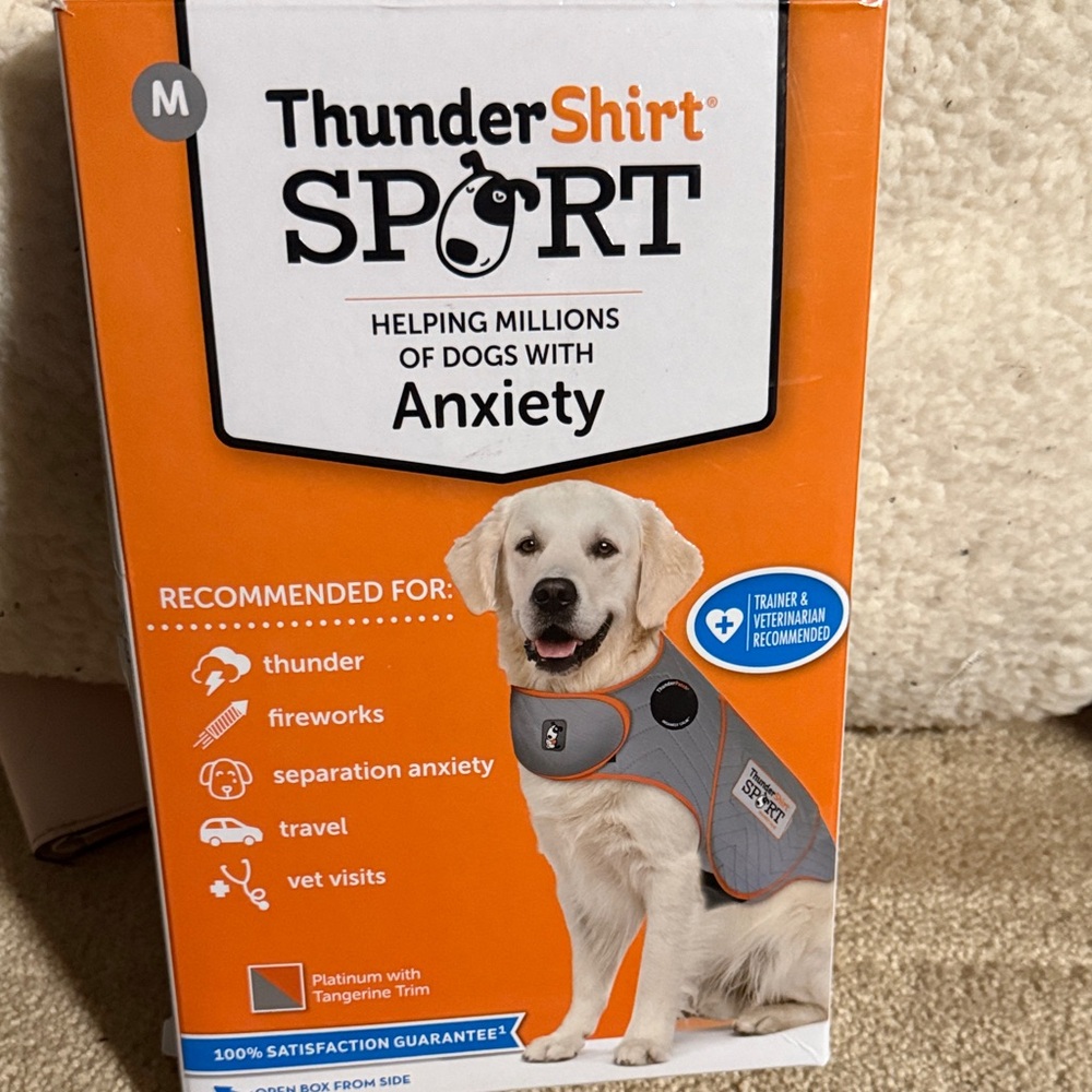 Thundershirt Sport Dog Anxiety Jacket - Gray and Orange Medium
